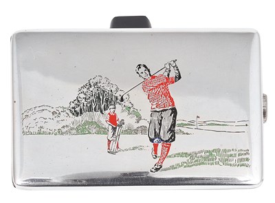 Lot 300 - GOLFING INTEREST: AN AMERICAN SILVER CIGARETTE CASE