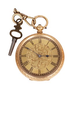 Lot 312 - STAUFFER SON & CO: A GOLD POCKET WATCH