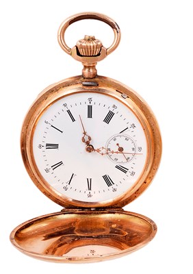 Lot 313 - PATECK GENEVE: A GOLD HUNTING CASED POCKET WATCH