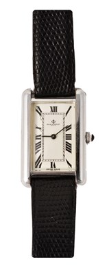 Lot 315 - BAUME & MERCIER: RHODIUM PLATED WRISTWATCH