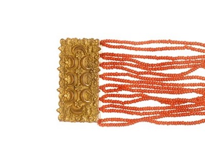 Lot 325 - GOLD AND CORAL BRACELET