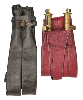 Lot 387 - TWO LEATHER SHOT POUCHES AND BELTS