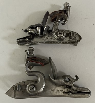 Lot 390 - TWO DETACHED FLINTLOCKS, THE FIRST BY H. W. MORTIMER, CIRCA 1800