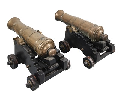 Lot 393 - A PAIR OF BRONZE CANNON, LATE 19TH CENTURY