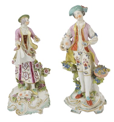 Lot 8 - TWO DERBY FIGURES OF A SHEPHERD AND A SHEPHERDESS