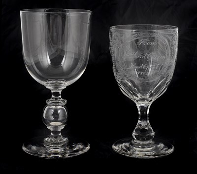 Lot 32 - A VICTORIAN GLASS 'SHIP' RUMMER