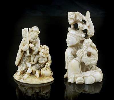 Lot 61 - TWO JAPANESE IVORY NETSUKE