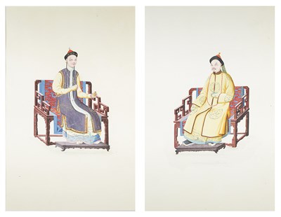 Lot 68 - TWO CHINESE GOUACHE PAINTINGS