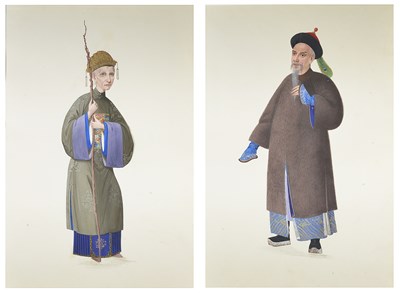 Lot 69 - TWO CHINESE GOUACHE PAINTINGS