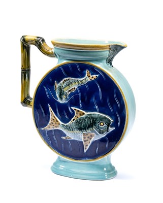 Lot 26 - A JOSEPH HOLDCROFT MAJOLICA JUG, CIRCA 1880