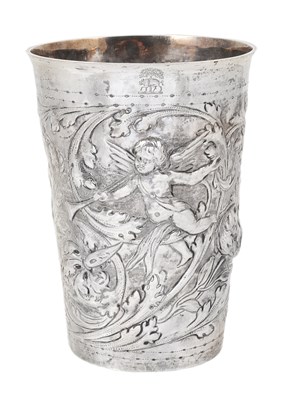 Lot 90 - A GERMAN SILVER LARGE BEAKER