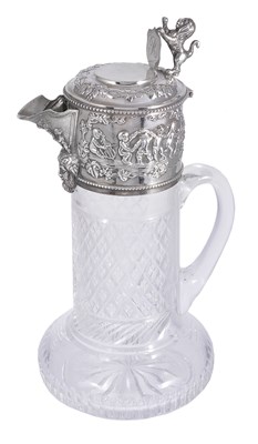 Lot 94 - A PORTUGUESE SILVER-MOUNTED CLARET JUG