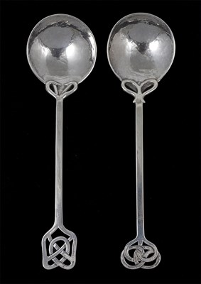 Lot 117 - TWO EDWARDIAN ARTS AND CRAFTS SILVER SPOONS