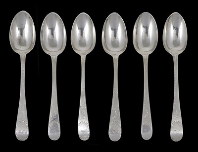 Lot 123 - A SET OF SIX GEORGE III SILVER TEASPOONS