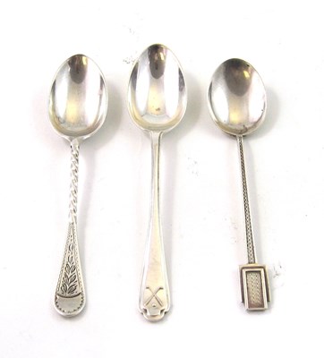 Lot 128 - THREE SETS OF ENGLISH SILVER COFFEE SPOONS