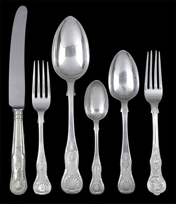 Lot 145 - A MATCHED SET OF SCOTTISH TABLE SILVER