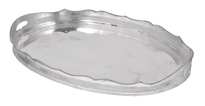 Lot 175 - AN ELECTROPLATE GALLERY TRAY