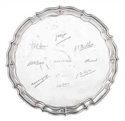 Lot 180 - A GEORGE V SILVER SALVER