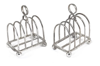 Lot 191 - A PAIR OF SILVER TOAST RACKS