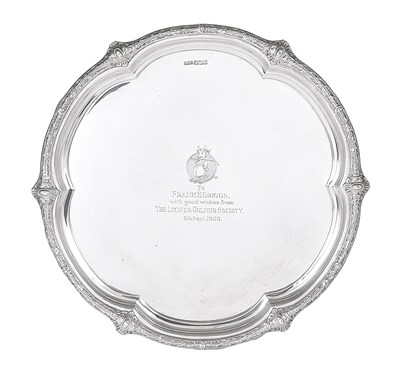 Lot 204 - AN EDWARDIAN SILVER SALVER