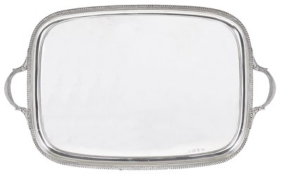 Lot 208 - AN EDWARDIAN SILVER TRAY