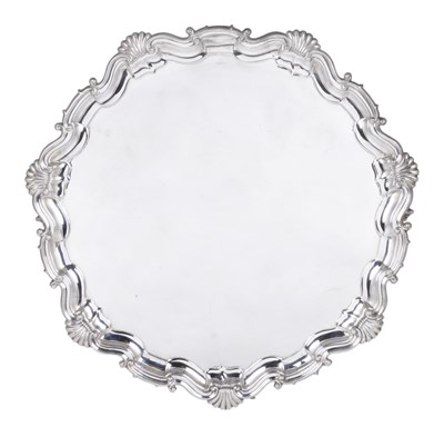 Lot 216 - A VICTORIAN SILVER SALVER