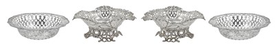 Lot 230 - A PAIR OF VICTORIAN SILVER SWEETMEAT DISHES