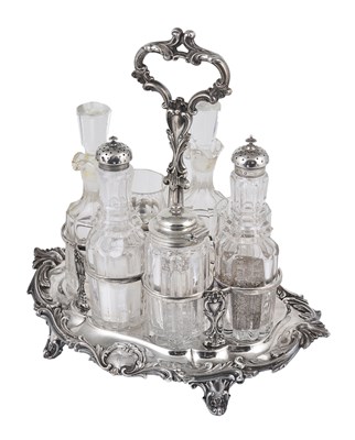 Lot 240 - A VICTORIAN SILVER CRUET SET