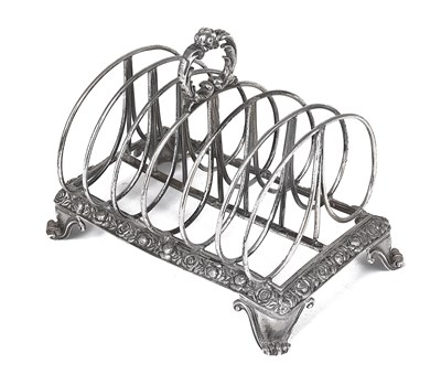 Lot 248 - A WILLIAM IV SILVER TOAST RACK