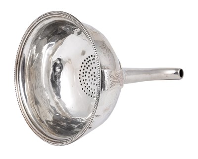 Lot 268 - A GEORGE III SILVER WINE FUNNEL