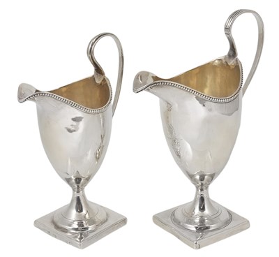 Lot 280 - TWO GEORGE III SILVER CREAM JUGS