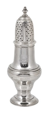 Lot 284 - A GEORGE III SILVER CASTER