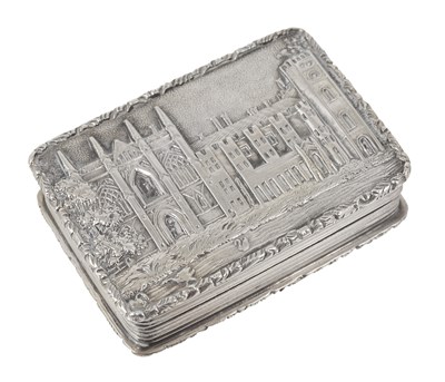 Lot 300 - A VICTORIAN SILVER 'CASTLE TOP' VINAIGRETTE