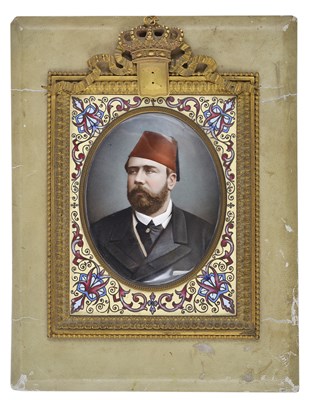 Lot 323 - A PHOTOGRAPHIC ENAMEL OF ISMA'IL PASHA