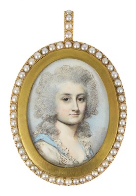 Lot 326 - A PORTRAIT MINIATURE OF A LADY