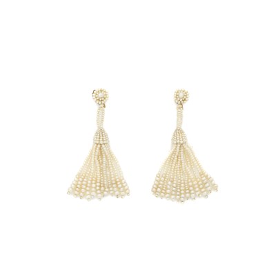 Lot 291 - PAIR OF SEED PEARL PENDENT EARRINGS, 1900s