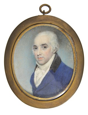 Lot 331 - A PORTRAIT MINIATURE OF A GENTLEMAN