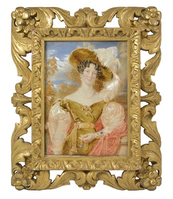 Lot 334 - A PORTRAIT MINIATURE OF GEORGINA ELIZABETH BRIDGEMAN