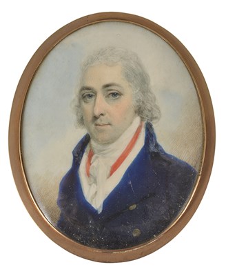 Lot 343 - A PORTRAIT MINIATURE OF A GENTLEMAN