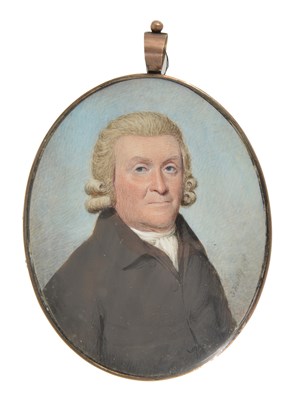 Lot 345 - A PORTRAIT MINIATURE OF A GENTLEMAN