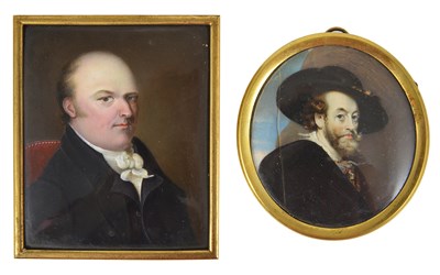 Lot 347 - A PORTRAIT MINIATURE OF A GENTLEMAN