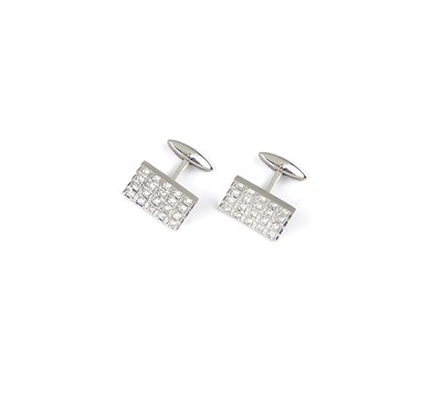 Lot 365 - PAIR OF DIAMOND CUFFLINKS