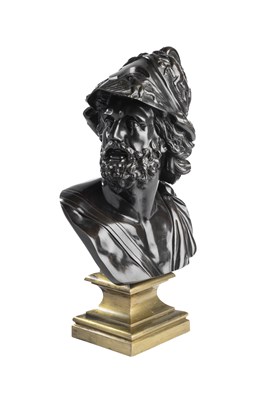 Lot 41 - A BRONZE BUST OF MENELAUS AFTER THE ANTIQUE, PROBABLY FRENCH LATE 19TH CENTURY