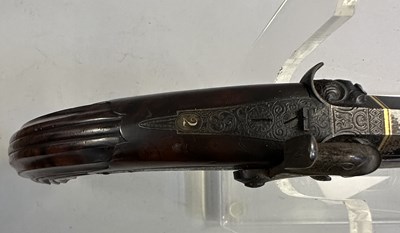 Lot 271 - A CASED PAIR OF GERMAN (SAXON) 54 BORE PERCUSSION RIFLED TARGET PISTOLS BY ULBRICH, DRESDEN, CIRCA 1840
