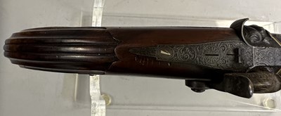 Lot 271 - A CASED PAIR OF GERMAN (SAXON) 54 BORE PERCUSSION RIFLED TARGET PISTOLS BY ULBRICH, DRESDEN, CIRCA 1840