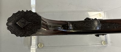 Lot 271 - A CASED PAIR OF GERMAN (SAXON) 54 BORE PERCUSSION RIFLED TARGET PISTOLS BY ULBRICH, DRESDEN, CIRCA 1840