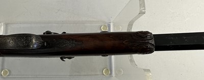 Lot 271 - A CASED PAIR OF GERMAN (SAXON) 54 BORE PERCUSSION RIFLED TARGET PISTOLS BY ULBRICH, DRESDEN, CIRCA 1840