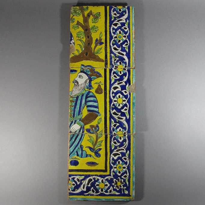 Lot 144 - THREE PERSIAN TILES