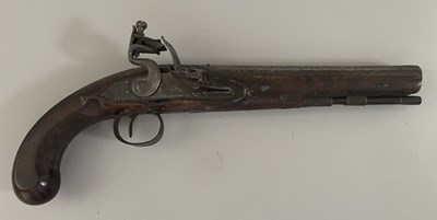 Lot 452 - A 24 BORE FLINTLOCK HOLSTER  PISTOL, CIRCA 1790