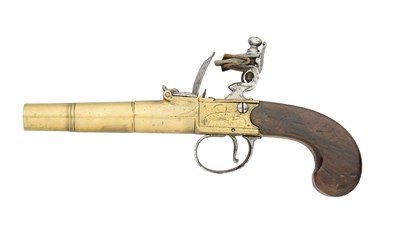 Lot 459 - A 28 BORE FLINTLOCK POCKET PISTOL BY RANSFORD, DUBLIN, CIRCA 1770